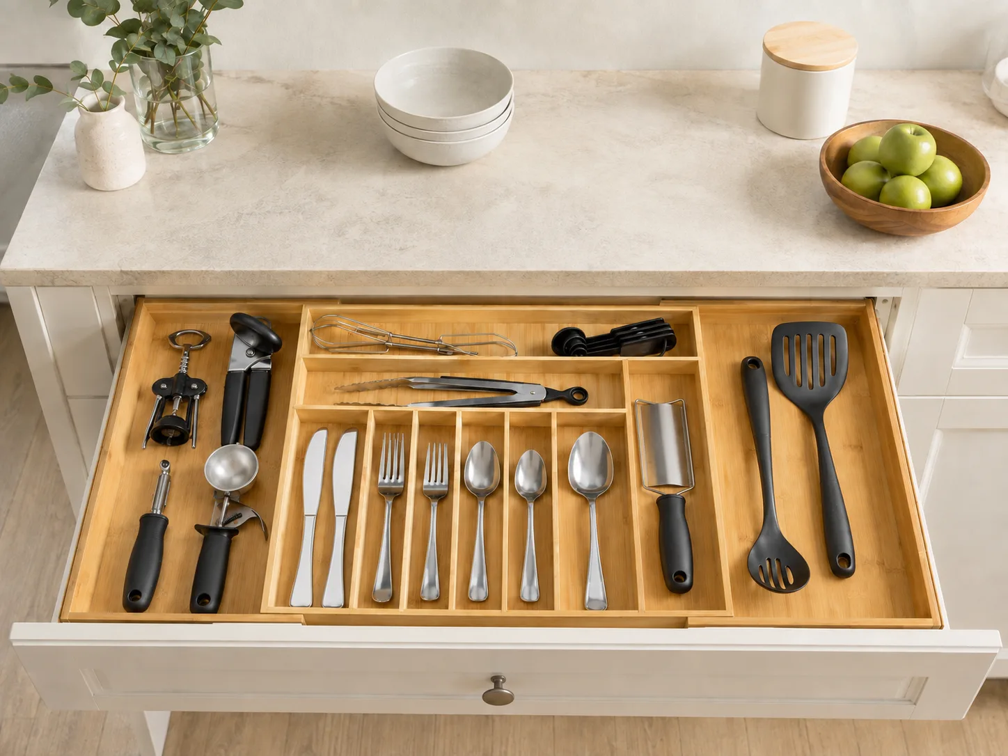 Alternate close view of KitchenEdge expandable organizer