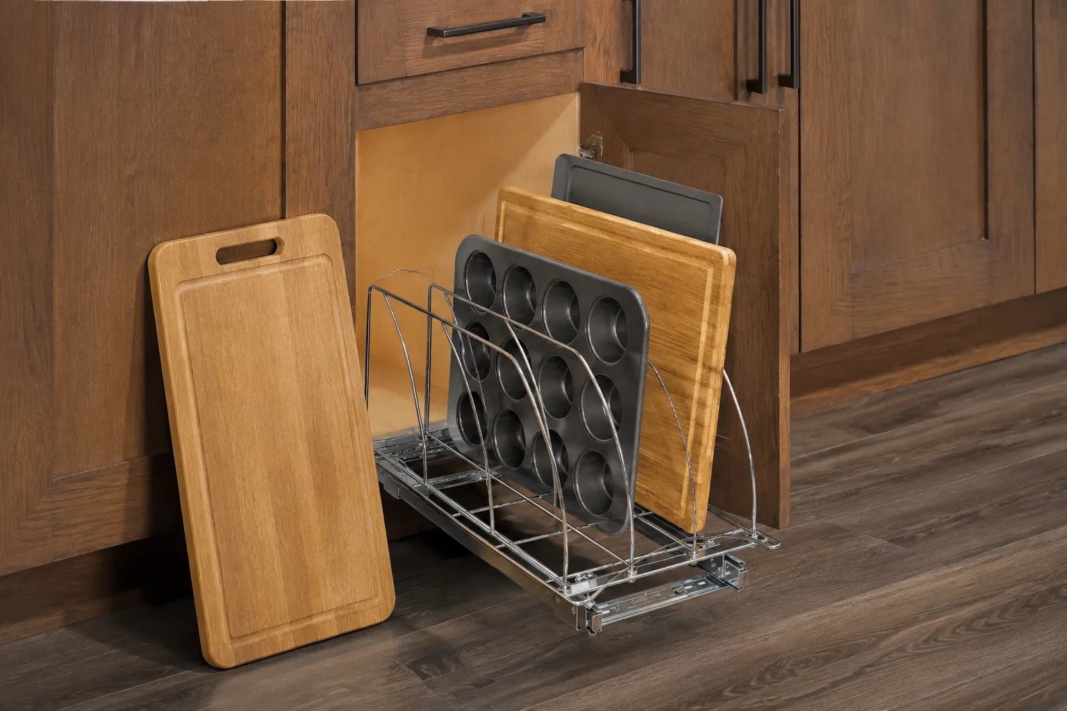 Cutting board selected from the extended rack